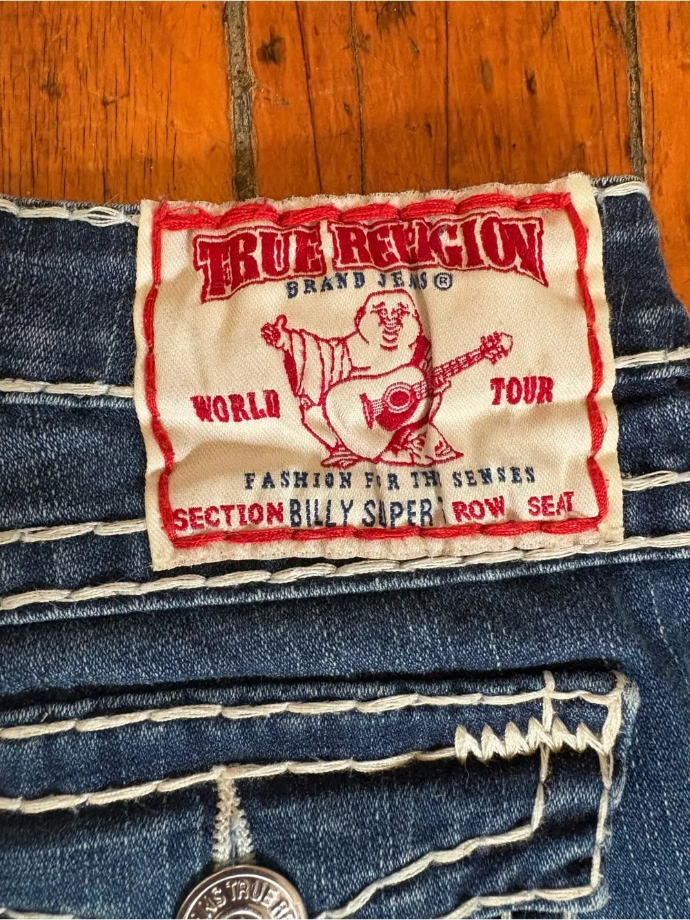 Vintage true religion billy super y2k low rise women’s Blue Bootcut Jeans 29 - Picture 5 of 9